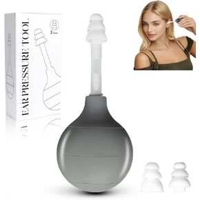 Ear Pressure Relief Device, Headache and Migraine Relief Product That Naturally Reduces Tension & Pressure, Airplane Ear Pressure Relief Through Inner Ear Pressure Stimulation, with 3 Sizes of Earplug