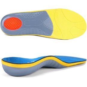 Plantar Fasciitis Insoles Arch Support Inserts Orthotics for Flat Feet Arch Pain Pronation for Work Boot Shoe for Men Women (Men 8-8 1/2 | Women 10-10 1/2-(270mm))