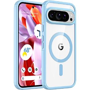 TAURI [5 in 1 for Google Pixel 8 Case, [Not Yellowing] with 2 Tempered Glass Screen Protector + 2 Camera Lens Protector, [Military Grade Drop Protection] Slim for Pixel 8 Phone Case, Magsafe Clear