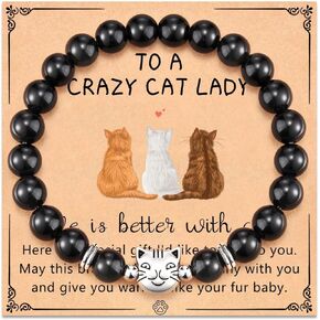 Natural Stone Cat Bracelets Braided Rope Adjustable Bracelet Cute Beaded Cartoon Animal Couple Bracelets for Women Party Accessories Jewelry