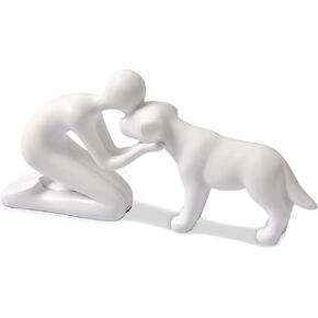Dog Statue Decor for Home, Mini Figurines Gifts for Dogs Lovers (Black)