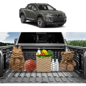 Karltys Truck Bed Cargo Net for 2022 2023 2024 2025 Hyundai Santa Cruz Accessories, Envelope Style Pickup Truck Bed Cargo Net, Elastic Heavy Duty Nylon Mesh Storage Netting Organizer