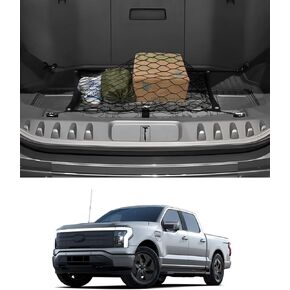 Karltys Frunk Cargo Net for Ford F-150 Lightning Accessories 2022-2025, Flat Envelope Style Trunk Net Cargo Organizer, Elastic Double Layer Nylon Mesh Storage Netting with Hooks