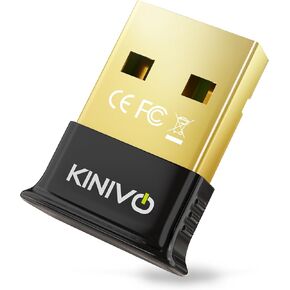 Kinivo USB Bluetooth Adapter for PC BTD530 (BT 5.3, Wireless Dongle Receiver for Windows 11/10/8.1/8, Raspberry Pi, Ubuntu) - Compatible with Laptops, Headsets, Speaker, Mouse, Keyboard, Printers