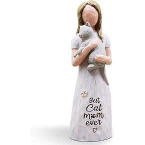 هدايا القط للنساء ، هدايا عاشق القط للنساء ، هدايا أمي أمي للنساء ، هدايا القط لمحبي القط ، هدايا القطط تحت عنوان ، تماثيل القط - أفضل أمي القط على الإطلاق ، تمثال مرسومة باليد (رمادي) (رمادي) in Kuwait
