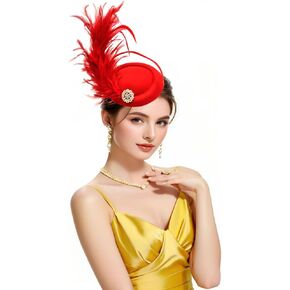 Fascinators Hat Feathers Headband and Clip Tea Party Derby Feathers Fascinators Hats for Girls and Women