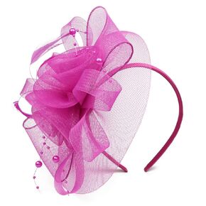 Weedzo Hot Pink Fascinator و Derby و Curch and Tea Party ملحق أو عقال أو مقطع شعر للنساء ، وحجم واحد يناسب أكثر