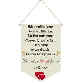Girl Nursery Decor Girls Room Decor Hanging Pennant Flag Banner Inspirational Quote Sign Wall Pennant Banner Decoration for Baby Girls Kids Room Toddler Playroom Classroom Linen Cotton Flag