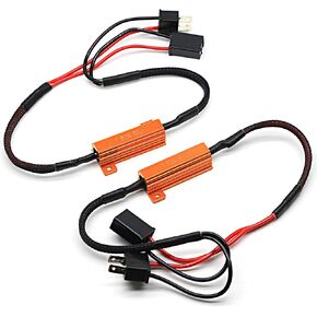 BEAMTECH H7 Fog Light Bulb Load Resistor, 50W Canbus Adapter Anti Flicker Cancel Error Plug-N-Play 2PCS