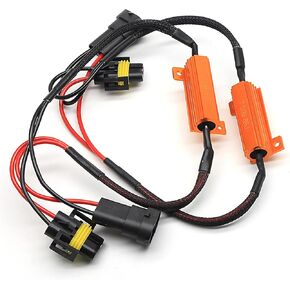 BEAMTECH Fog Light Bulb Load Resistor, 50W Canbus Adapter Anti Flicker Cancel Error Plug-N-Play 2PCS