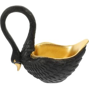 Amosfun Resin Swan Statue Bird Figurines Entryway Key Bowl Storage Basket Bathroom Living Room Table Jewelry Trinket Plate 7.48 x 7.08 x 3.74 in