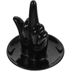 Zerodeko Hand Ring Holder Dish Jewelry Holder Finger Jewelry Tray Ceramic Trinket Dish Funny Jewelry Display Stand Earrings Necklace Organizer for Wedding White