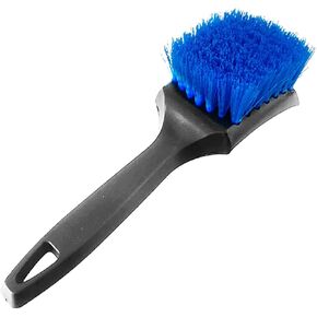 Car Tire Shine Brush, Stiff Bristle Vehicle Rim Scrub Brush with Handle, Professional Wheel Detailing Wash Cleaning Supplies for Carpets, Floor Mats (Black)