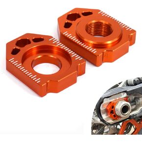 JFG RACING Dirt Bike Rear Axle Block,CNC Chain Tensioner Adjuster for 150SX 350EXC-F 85SX 250SX-F 450SMR 250EXC-F 250XC 300XC 250XCF-W 250XC-F 450SX-F 450EXC-F - Orange