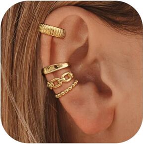 Rhinestone Ear Cuffs for Women Non-Piercing Cartilage Cuff Earrings Ear Cuffs for Women Trendy Jewelry 2025