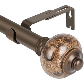 2 pack curtain rod 36-72 inch,3/4 inch Decorative,Black Marbled Finial in Kuwait