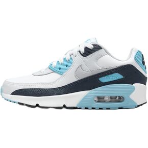 Nike Air Max 90 Big Kids 'Shoes (HF6358-100 ، White/Baltic Blue/Armory Navy/Wolf Gray) Size 5