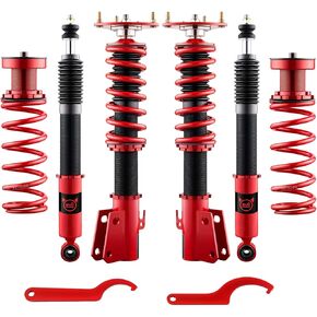 EVIL ENERGY Coilovers Compatible for Scion XB 2004-2006 US Model, for Toyota Echo 2000-2005, Height Adjustable Lowering Kit, Twin-Tube Coilover Suspension Kit for Comfortable Ride, Red