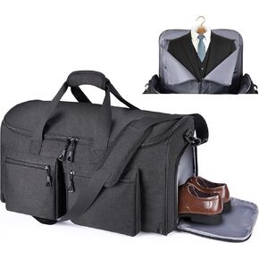 احمل على حقائب مع مقصورة بدلة ، حقيبة مزرقة من ykk Quk House Garment ، 2 في حقيبة معلقة للرجال ، Carry On Bag (أسود)