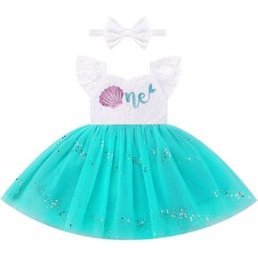 FYMNSI Toddler Baby Girls Watermelon Birthday Dress and Headband 2PCS Princess Short Sleeve Summer Casual Cake Smash Clothes