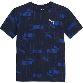 PUMA Boys' Short Sleeve Cotton Graphic T-Shirt, Crewneck