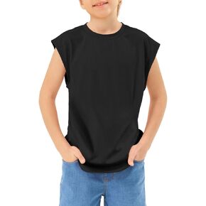 Haloumoning Boys Athletic Sleeveless T Shirts Kids Summer Summer Crewneck Tank Tops Tees 5-14 Years