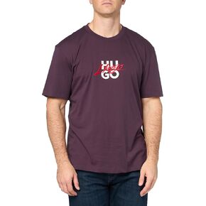 HUGO Men's Script Stack Logo Short Sleeve Tshirt