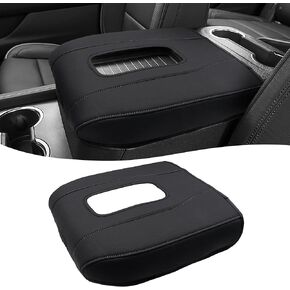 Center Console Armrest Cover for Chevy Silverado & GMC Sierra 2019-2025, Yukon & Tahoe & Suburban 2021-2025, Floor Console Bucket Seat Only, Vinyl Middle Console Cover, Scratchproof, Black