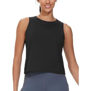 Origiwish Womens Sleeveless Tank Tops Quicky Dry Crop Workout Athletic Yoga Basic Shirts