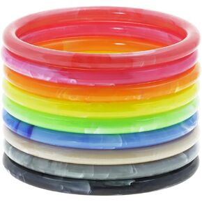 أساور بنتا أنجيل نيون أكريليك للنساء 8pcs البالغين حجم الثمانينيات 90s