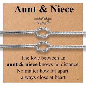 Mother Daughter Bracelets, Aunt and Niece Gifts Mother Day 2Pcs Knot Bracelet for Her Birthday Christmas Graduation