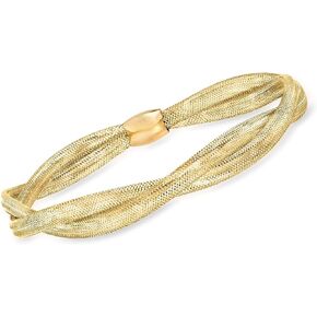 Ross-Simons Italian 14kt Yellow Gold Double-Mesh Bangle Bracelet
