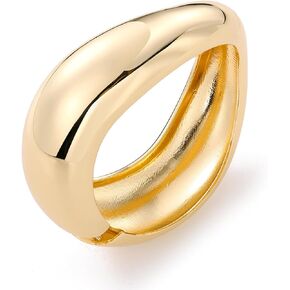Gold Bangles for Women 14k Gold Plated Gold Cuff Bracelets Adjustable Chunky Bangles Hammered Textured Irregular Cuffs Statement Jewelry Gifts