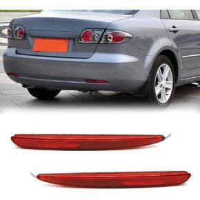 1PAIR RED الخلفي المصد الخلفي مصباح الضوء العاكس لعام 2003-2008 MAZDA 6 4 أبواب سيدان