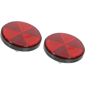 Pair M6x1.0 Red Plastic Universal Screw Mount Reflective Warning Reflector for Motorcycle Bike Vehicle Components