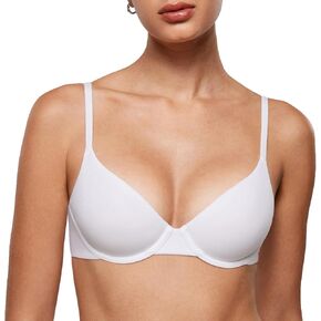 INLYRIC Women's Inbarely Plus Demi Bra - Balconette Unlined Underwire Plunge Bras No Padding Comfortable