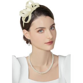 BABEYOND Fascinator Headband for Women - Tea Party Kentucky Bow Headband Derby Bridal Wedding Daily Headpiece with Hair Clip