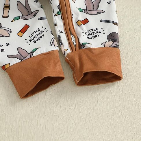 Chloefairy Duck Hunting Baby Clothes Boy Girl Mallard Duck Romper Long Sleeve Zipper Jumpsuit Infant Fall One Piece Outfit in Saudi Arabia