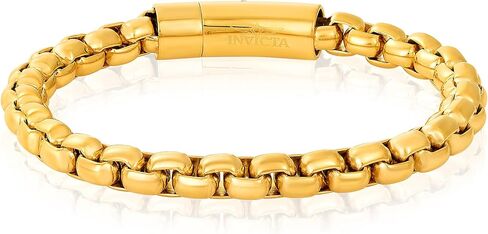 Invicta Bracelet for Men, Stainless Steel Chain Jewelry, Polished Box Links, 8mm, 9" in Saudi Arabia