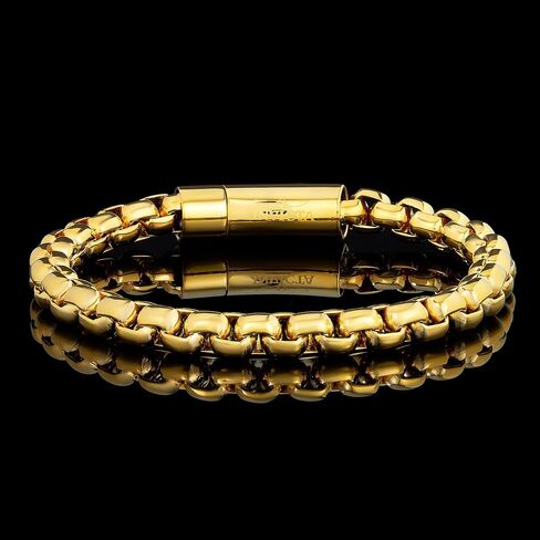 Invicta Bracelet for Men, Stainless Steel Chain Jewelry, Polished Box Links, 8mm, 9" in Saudi Arabia