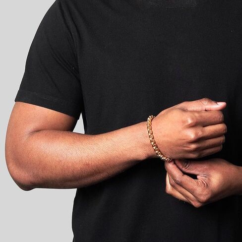 Invicta Bracelet for Men, Stainless Steel Chain Jewelry, Polished Box Links, 8mm, 9" in Saudi Arabia
