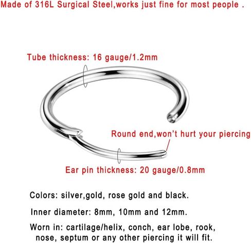 FANSING Earrings for Women Hoop Earrings Trendy Cartilage Earring Hoop Surgical Steel Earrings for Men in Saudi Arabia