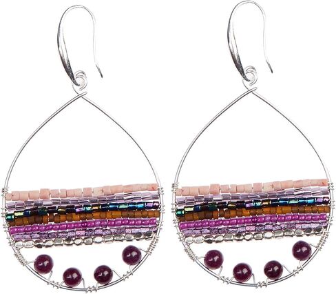Boho Teardrop Multicolor Earrings Silver and Gold Plated with Colorful Varieties - Handmade Bohemian Turquoise Jewelry for Women and Beach Earrings For Women Vacation in Saudi Arabia