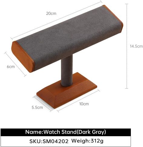 Wood Watch Stand，Watches Display Stands，Jewelry Organizer Holder，Bracelet Bangle Storage Rack（Grey） in Saudi Arabia