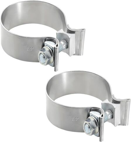 2pcs 1.75 بوصة المشبك العادم ، مشبك كاتم الصوت الضيق في مفصل الضيق لأنبوب العادم 1-3/4 بوصة ، مشابك كاتم الصوت الفولاذ المقاوم للصدأ لإصلاح نظام المحول الحفاز in Kuwait