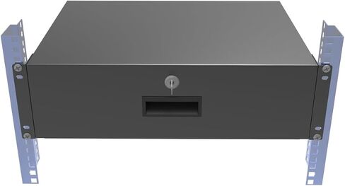 QiaoYoubang 2U Server Cabinet Case 19 Inch Rack Mount Lockable Drawer with Key, 12.6 Inch Depth in Saudi Arabia