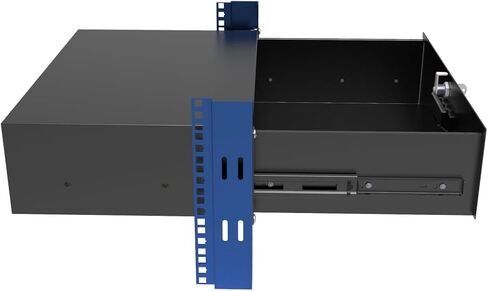 QiaoYoubang 2U Server Cabinet Case 19 Inch Rack Mount Lockable Drawer with Key, 12.6 Inch Depth in Saudi Arabia