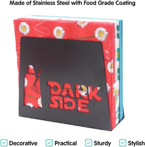 Finex SILVER Star Wars Dark Side Darth Vader Kylo Ren Light Side Yoda Premium Stainless Steel Napkin Holder Stand for kitchen dinner table theme party in Saudi Arabia