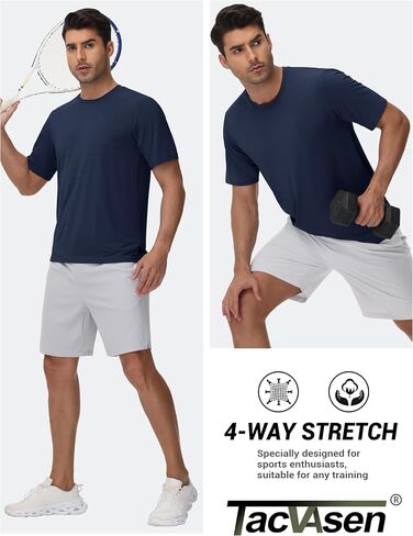 TACVASEN Men's Lightweight Athletic T-Shirts Quick Dry Workout Gym Tops Short Sleeve Running Tee Shirt Performance Activewear in Saudi Arabia