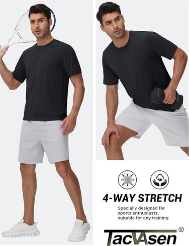 TACVASEN Men's Lightweight Athletic T-Shirts Quick Dry Workout Gym Tops Short Sleeve Running Tee Shirt Performance Activewear in Saudi Arabia